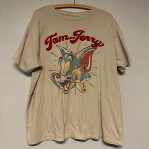 Men's FREEZE Beige Tom and Jerry Short Sleeve Tee size XXL